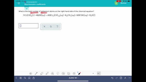 Thumbnail for ALEKS: Stoichiometric coefficients