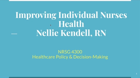 Thumbnail for Improving individual nurses health