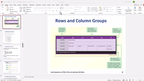 Thumbnail for Video 5 - Creating row groups