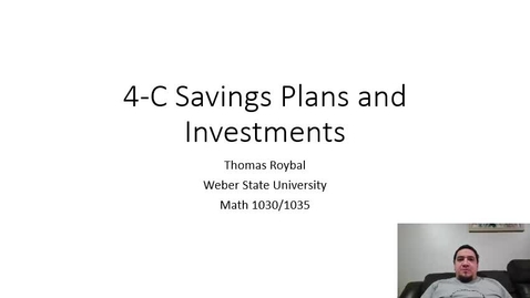 Thumbnail for entry 4C-Savings Plans and Investments Video