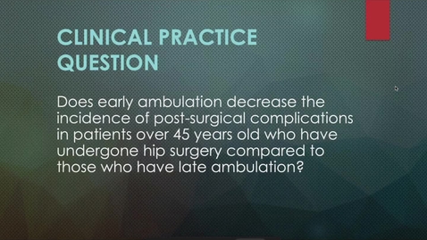 Thumbnail for Early Ambulation