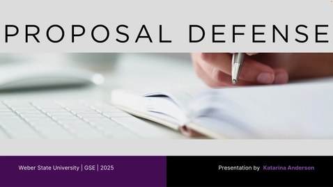 Thumbnail for Proposal Defense
