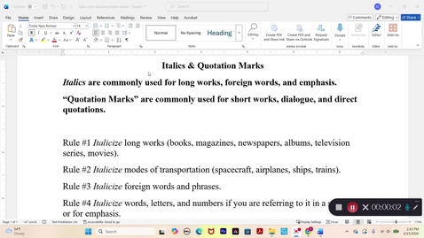 Thumbnail for Italics &amp;  Quotation Marks Explanation