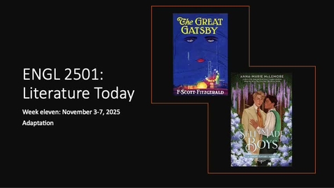 Thumbnail for ENGL 2501 Week Eleven Fall 2025