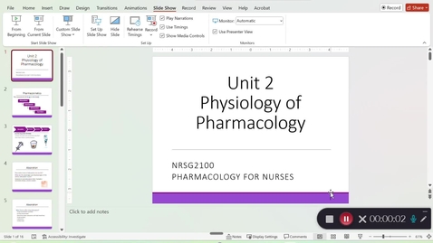 Thumbnail for NRSG 2100 Unit 2 Lecture Video 2 -