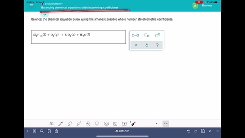 Thumbnail for ALEKS: Balancing chemical equations with interfering coefficients