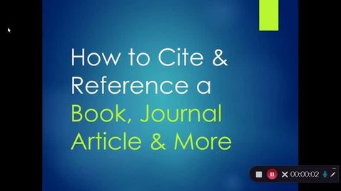Thumbnail for How to Cite and Reference 101