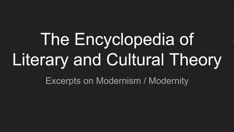 Thumbnail for entry Modernism / Modernity