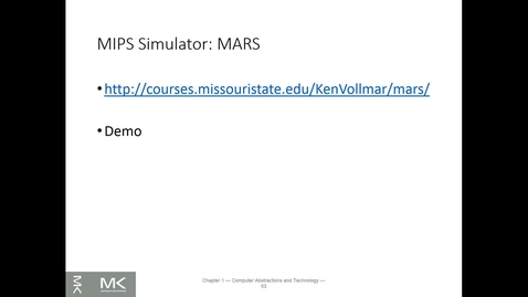 Thumbnail for CS2810 M2_10 Intro to MARS