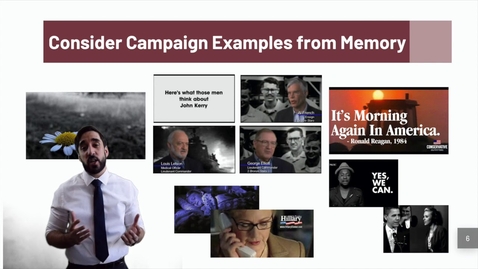 Thumbnail for The Persuasive Goal of Political Campaigns and Exemplars of Political Advertising (1/4)