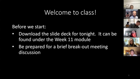 Thumbnail for Week 11 Class Recording Fall 2025