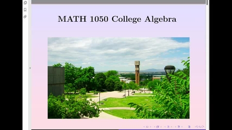 Thumbnail for Course Introduction Math 1050 Summer 2023