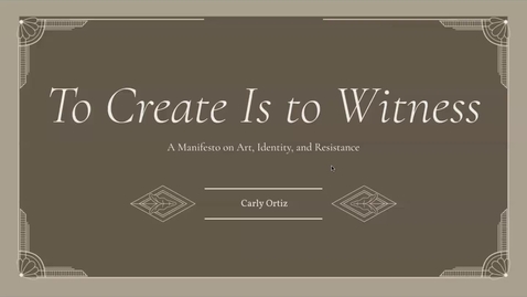 Thumbnail for To Create is to Witness