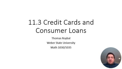 Thumbnail for entry ME 11.3 Credit Cards and Consumer Loans