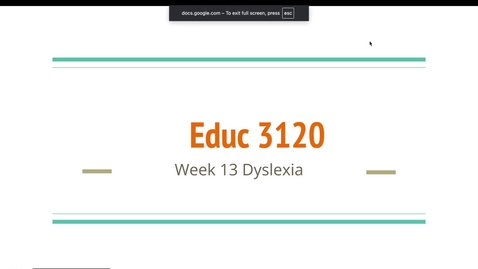 Thumbnail for Welcome Dyslexia - Google Slides - 15 November 2025