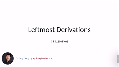Thumbnail for entry 5.6 Leftmost Derivations