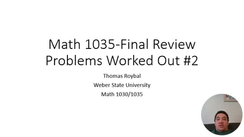 Thumbnail for entry Final Review Solutions #2