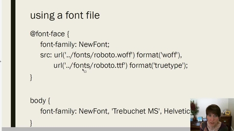 Thumbnail for Using a font file for font variants, using google fonts