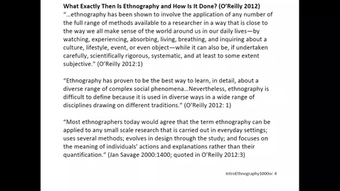Thumbnail for entry ANTH 1000: &quot;What is Ethnography?&quot; (Part 2)