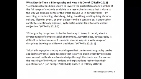 Thumbnail for ANTH 1000: &quot;What is Ethnography?&quot; (Part 2)