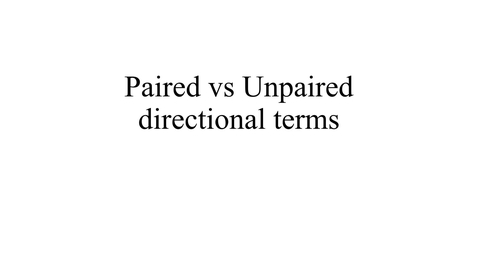 Thumbnail for Paired vs Unpaired directional terms