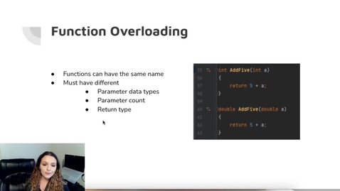 Thumbnail for entry 7 Function Overloading