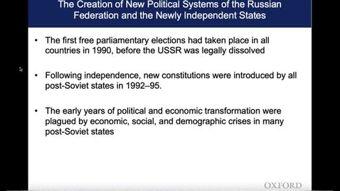Thumbnail for entry POLS 3290 Lecture 10.4 Postcommunist Soviet Union