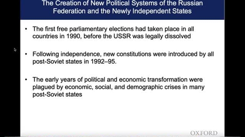 Thumbnail for POLS 3290 Lecture 10.4 Postcommunist Soviet Union