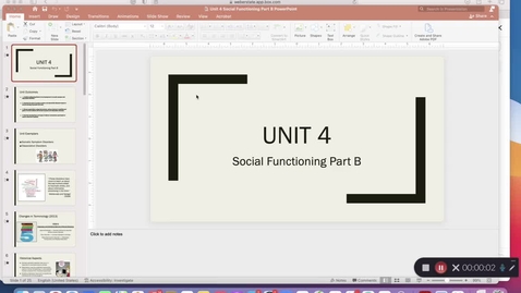 Thumbnail for entry Unit 4 Social Functioning Part B RECORDED LECTURE PART 1