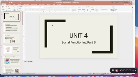 Thumbnail for Unit 4 Social Functioning Part B RECORDED LECTURE PART 1