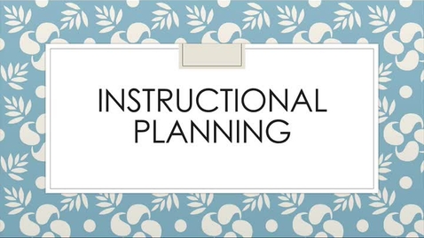 Thumbnail for Instructional Planning