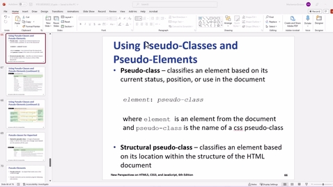 Thumbnail for VIdeo 10 - Using Pseudo classes and pseudo elements