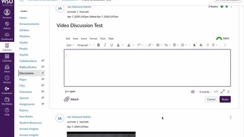 Thumbnail for Discussion Video Reply