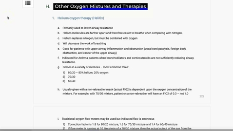 Thumbnail for Other Oxygen Mixtures and Therapies - Quiz