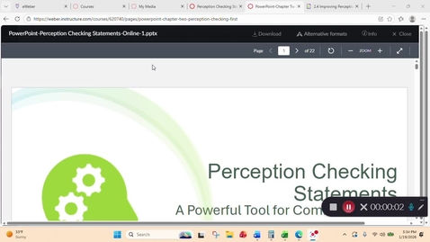 Thumbnail for Lecture Video-Chapter Two: Perception Checking