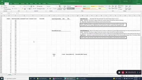 Thumbnail for Z-Score and Percentile Excel Tutorial