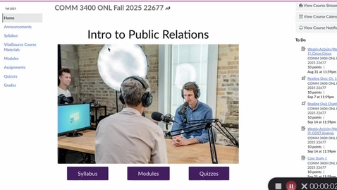 Thumbnail for Welcome to Intro to Public Relations COMM 3400 - August 25th 2025, 8:42:53 am