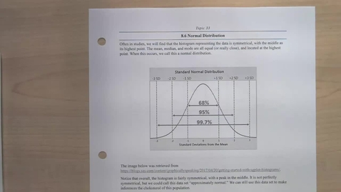Thumbnail for Topic 33 - Normal Distribution
