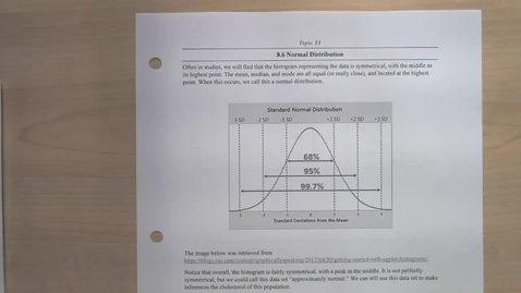 Thumbnail for entry Topic 33 - Normal Distribution