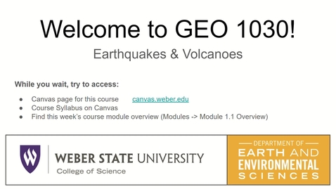 Thumbnail for GEO 1030 Fall 2024 ONL Welcome &amp; Overview