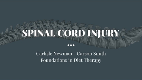 Thumbnail for entry Spinal Cord Injury - Nutrition 3220