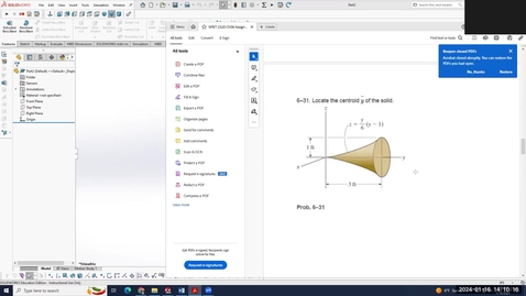 Thumbnail for Hibbeler 6-31 3D Modeling in SolidWorks