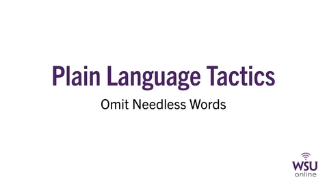 Thumbnail for Plain Language tactics