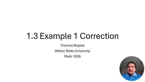 Thumbnail for 1.3 Example 1 Correction