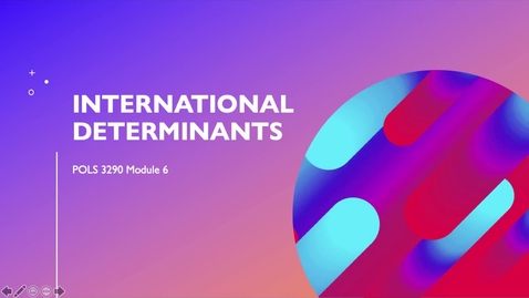 Thumbnail for entry POLS 3290 LECTURE 5.1 International Determinants Theories