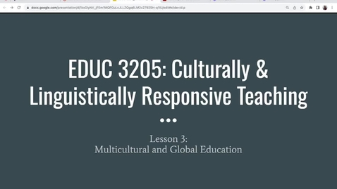Thumbnail for EDUC 3205_Lesson 3_Multicultural and Global Education