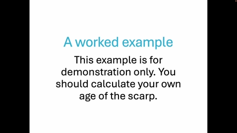Thumbnail for Worked Example of solving for the age of the scarp