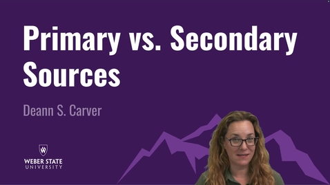 Thumbnail for COMM 1130 Primary Secondary Sources