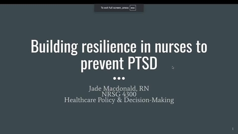 Thumbnail for Post Traumatic Stress Disorder in Nursing