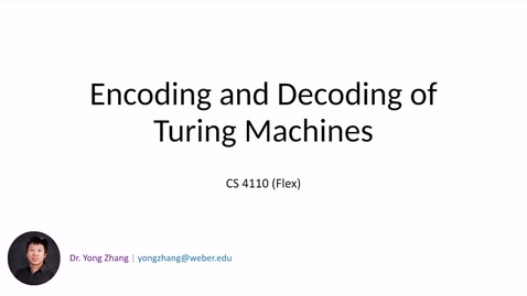 Thumbnail for 9.3 Encoding and Decoding of Turing Machines